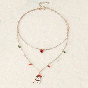 Snowman Double Layer Necklace - Brand New, No Tags - Snowman at Bottom